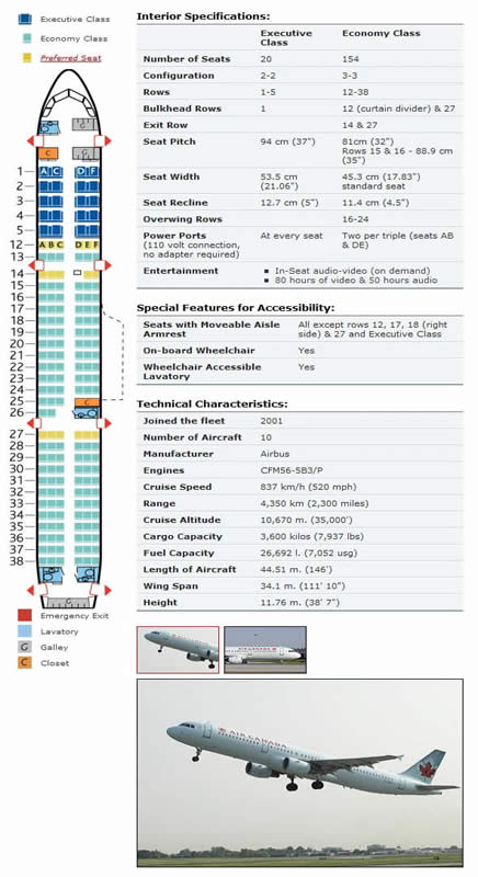 Air Canada Airlines Airbus A321 Airline Seating Chart 